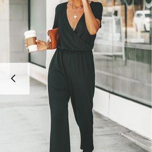 Danica V-neck Maxi Short Sleeve Jumpsuit